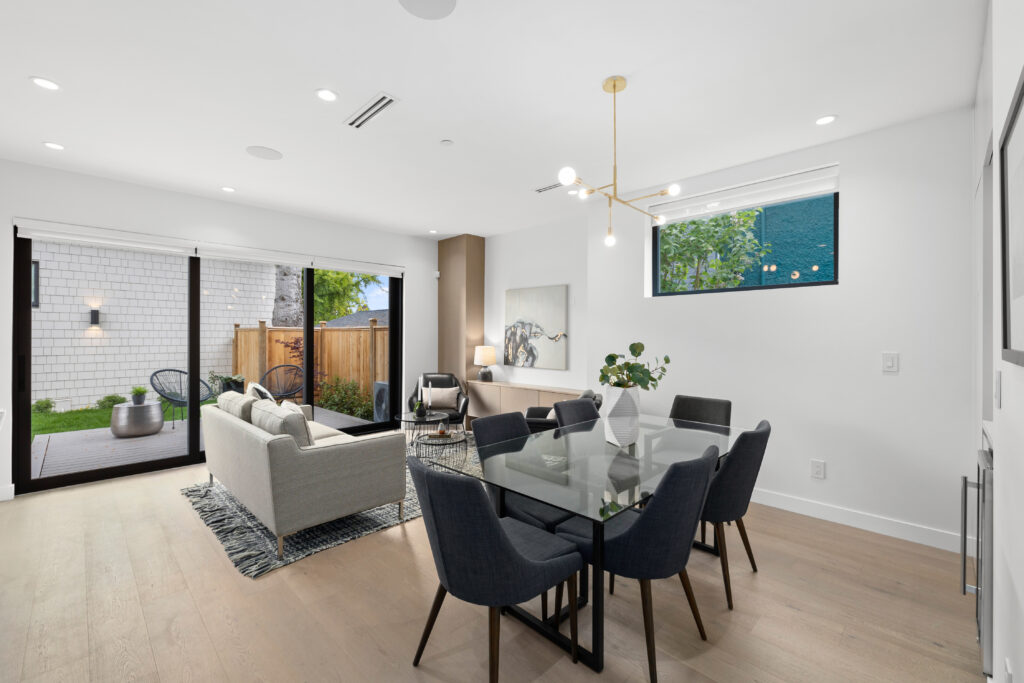 Riley Park Modern Duplex - dining and living room